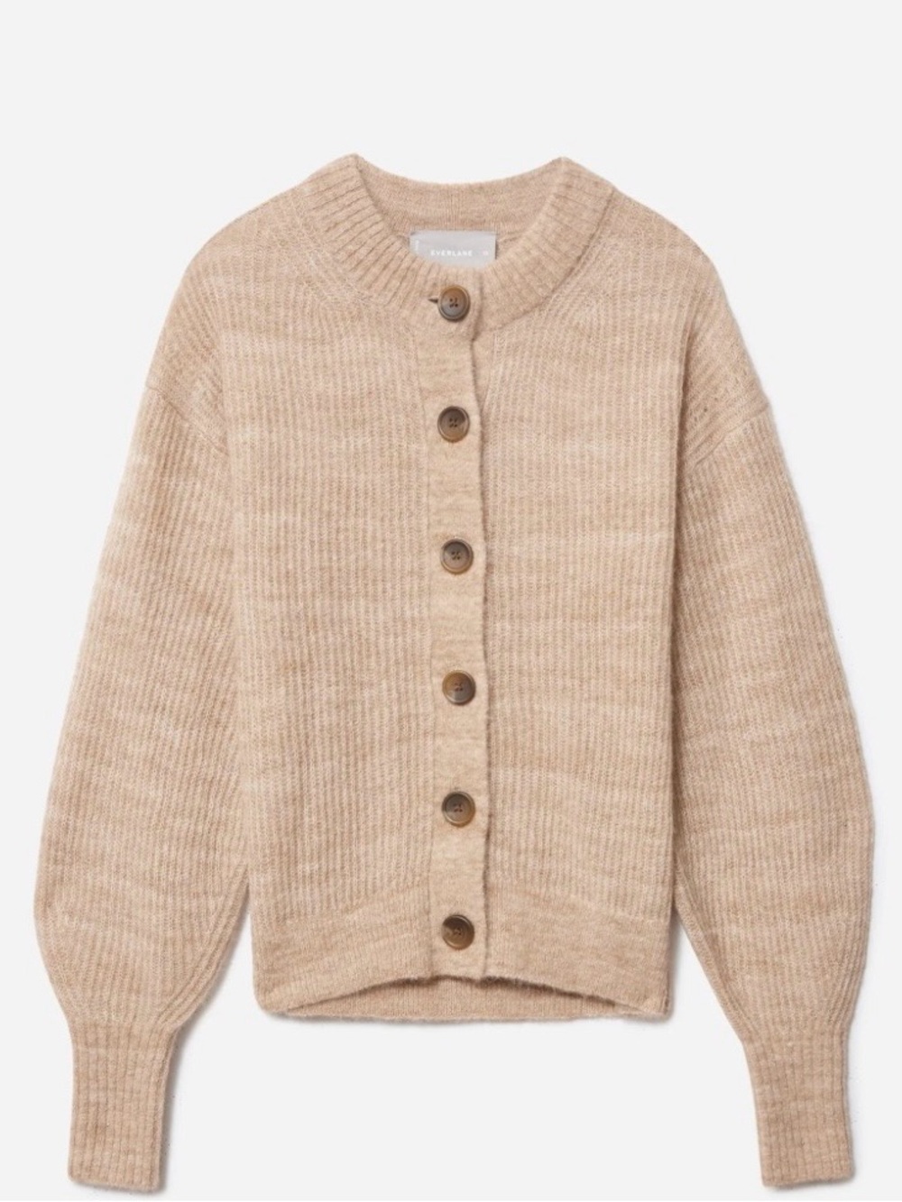 Everlane The Cropped Alpaca Cardigan – Heathered Chai small